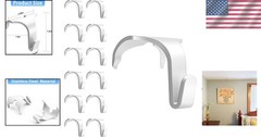 Molding Hooks White – Contemporary/Heavy Duty for Picture Rails 12 Pack