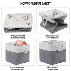 11 X 11 Inch Cube Storage Bins 6 Pack Large Collapsible Fabric Storage Bin With