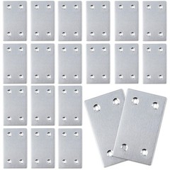 50-Pack Silver Mending Plate for Wood, 2.36inx1.5in Stainless Steel Flat Brac…