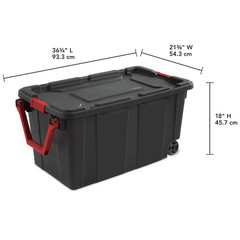 Sterilite 1469 40 Gal. Wheeled Industrial Tote – Black, 2 Pack (14699002)