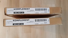 set of 2 IKEA KOMPLEMENT White Drawer 302.467.22 with rails 19 5/8×13 3/4 “