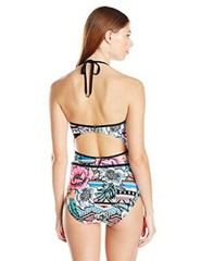 LAUNDRY BY SHELLI SEGAL Women’s Laguna Flora Cut Out One Piece Swimsuit, Warm, X