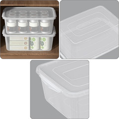 4 Pack Clear Latch Storage Bins, 6.5 Quart Containers with Lids