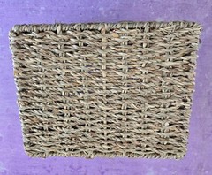 Wicker Storage Basket Organizer Woven Rectangular 9.25×7.25×5.5 Bath Office Art