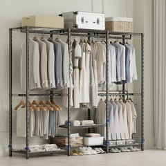 960LBS Heavy Duty Garment Rack Clothes Rack Freestanding Closet Clothing Shelves