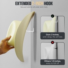 Versatile 6-Pack Hat Organizers – Adhesive Clear Hooks for Contemporary Decor