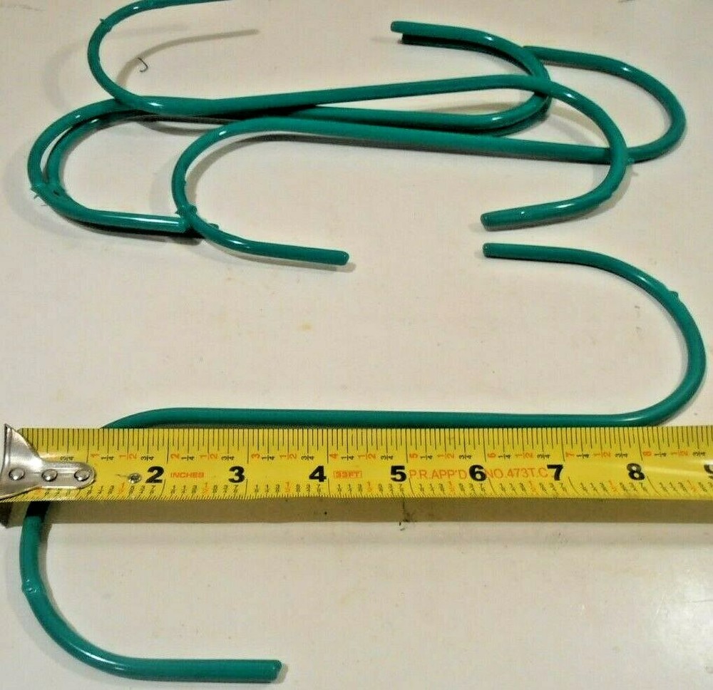 S HOOKS 5PC. S-HOOK 10″ INCH JUMBO STEEL GREEN PVC COATED PLANT HANGER