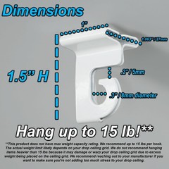Extra Heavy Duty White Aluminum Drop Ceiling Hooks, One Piece Ceiling Grid Cl…