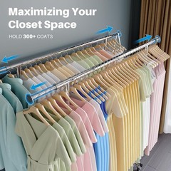 HOKEEPER Heavy Duty Clothing Rack Load 650 LBS Collapsible Garment Rack