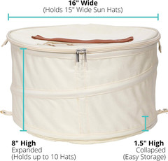 Stackable Hat Storage Box | Pop-Up Container for Hats & Toys | Dust Cover Ivory