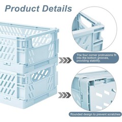 6 Pack Mini Foldable Small Plastic Baskets for Organizing and