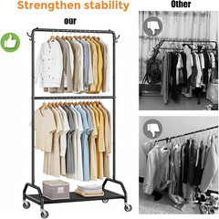 Clothes Rack Double Hanging Clothes Rack Clothing Rack Garment Rack 130LBS Capac