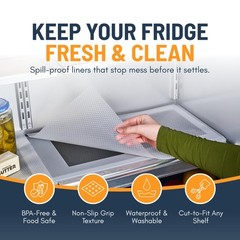 Refrigerator Liners for Shelves (8 Pack) 8 Sheets (17.7 x 11.4 Inches), Clear