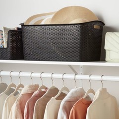 Y-Weave Jumbo Decorative Storage Basket Black