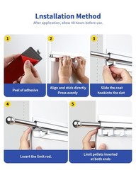 16.5 In Slide Out Silver Closet Valet Rod Extension Track With 10 Hooks