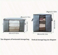 1pc Large Quilted Storage Box – Zippered Fabric Container w/ Handle – NEW