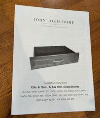 John Louis Home 6IN. HIGH X 12IN. DEEP Shaker Drawer Kit White NEW Unopened