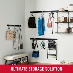 Rubbermaid FastTrack Garage Storage Utility Hooks, 5 Piece, All in One Rail Hook