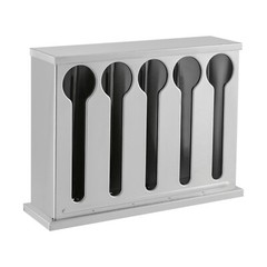 Silver 12.59*3.54*9.25“ 5 Compartment Stainless Steel Cutlery Organizer With Lid