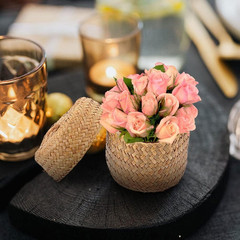 Handmade Seagrass Mini Baskets with Lids – Set of 2 for Home Decor