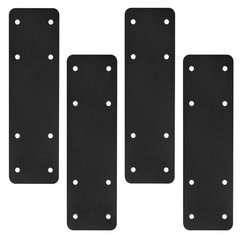 Steel Post Beam Connectors 4pcs, 10″x3″ Flat Plate, Black I Bracket for Repair