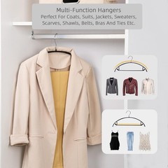 20 Pack Black PVC Coated Hangers, Non-Slip No Shoulder Bump Design