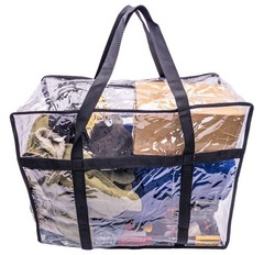 3-Pack Heavy Duty Clear Vinyl College Moving Bags 15 x 18 x 9 Storage Books