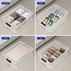 Idotry 25 Qt Under Bed Storage Box, Stackable Bin with Lid & Wheels, 3-Packs