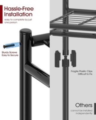 Clothes Rack – 33.0″ x 12.2″ x 79.5″ Clothing Rack with Shelves & Wheels, Mul…