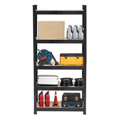 US 59in 5-Tiers Heavy Duty Metal Shelving Rack Unit Garage Storage Shelf Black