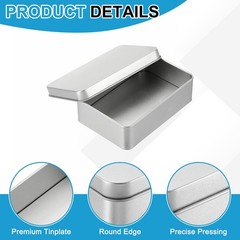 4.3 x 2.9 x 1.2 Inch Rectangular Storage Tins Box with Lid