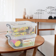 2-Pack 8Qt Clear Storage Bins with Lids | Stackable Organizing Boxes