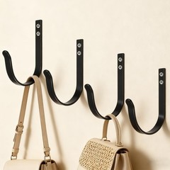 Wall Hooks for Hanging, Large Coat Hooks Wall Mount, Heavy Duty Screw in Metal H