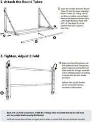 Effortless Garage Organization: 32-48 Inch Folding Tire Storage Rack in Silver