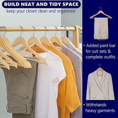 Wooden Hangers Pack of 5 10 20 50 100 Suit Hangers Premium Natural Finish Home
