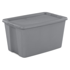 2-PACK Sterilite 30 Gallon Large Plastic Storage Bin w/Snap-On Lid, Gray