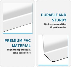 Yardwe 10Pcs Clear Plastic Shelf Dividers 7.87X2.36X1.18In L-Shaped Store Goods