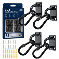304 Stainless Steel Pad Eye Snap Hooks, M5 Heavy Duty Hammock Plate Hooks, 50…