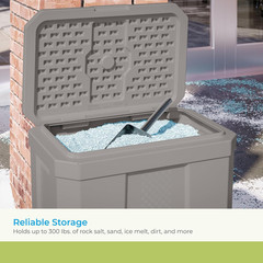 28 Gallon Heavy Duty Storage Box for Salt, Sand, Dirt & Outdoor Supplies
