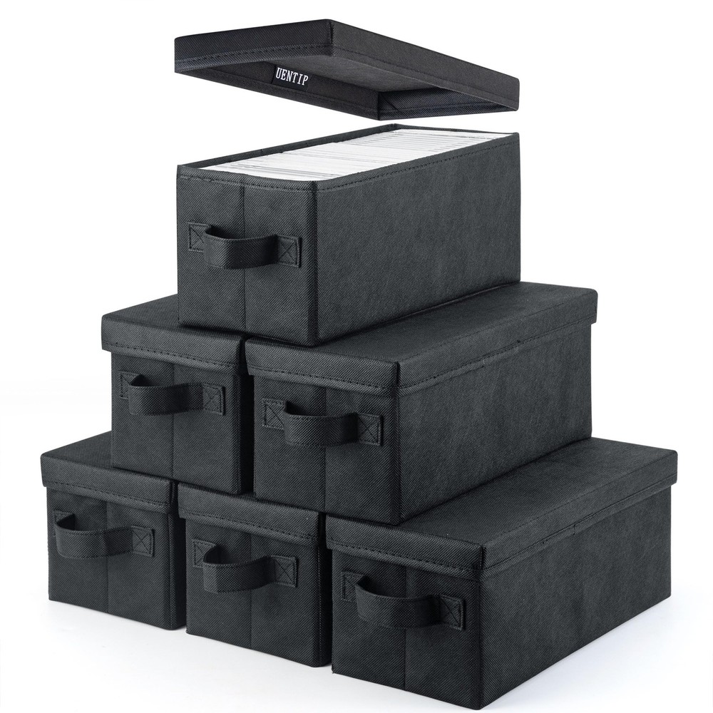 6packblack 13.2×5.9×5.3 In CD Case Storage Container Box Organizers Lot