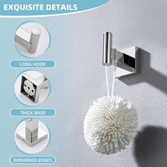Bathroom Towel Hook Polished Chrome, Coat Robe Holder, Wall Hook