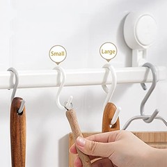 6-Pack Secure & Quiet Plastic S Hooks, Flexible Large (3.5inch) White – 6 Count