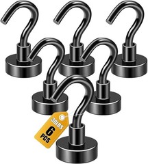 Magnetic Hooks 6pcs 30lbs+ Cruise Essentials 2026 Magnet Hook Black | Neodymi…