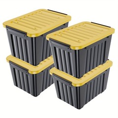 72QT/97QT stackable wheeled storage boxes with lids, suitable for family storage