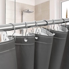 12 Pack Double Shower Curtain Hooks Rings, TENOVEL 12 Pack, Polished Chrome