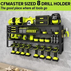 Heavy Duty Power Tool Rack 4 Tier 8 Holders 420Lbs 32 In