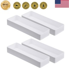 4 Pack Plastic Drawer Organizer 9.5 x 3 x 1.4 Inch Tabletop Organizer Tray St…