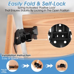 8 Packs Folding Brackets, Self-Locking Hinges with Screws & Non-Slip Pads, 50…