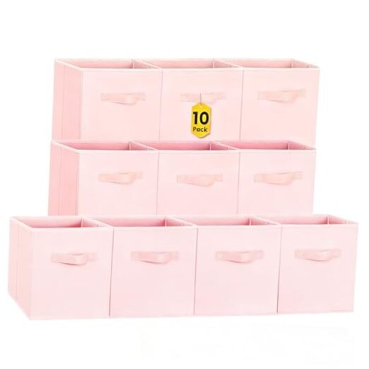 Storage Cubes- 11 Inch Cube Storage Bins for 10 Pack – 11 inches Pink
