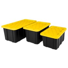 Sterilite 27 Gallon Industrial Stackable Storage Tote Lidded Containers, 8 Pack